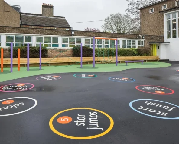 School playground pressure washing